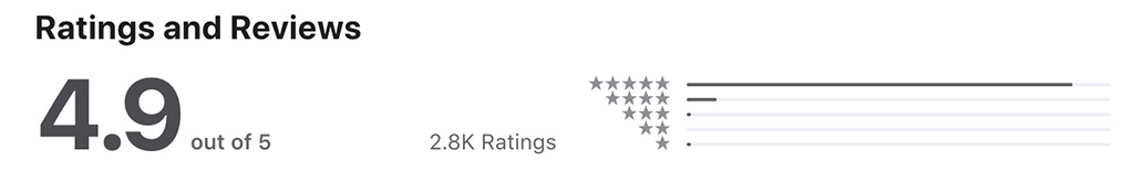 App Store ratings 4.8 stars